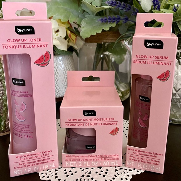 🆕🍉 B•PURE “GLOW UP” WATERMELON SKIN CARE COLLECTION. BRAND NEW. FULL SIZES. - Picture 2 of 12